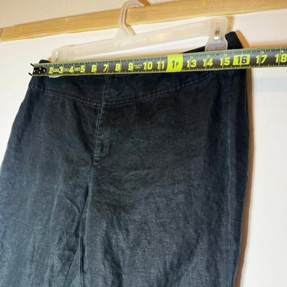 Banana Republic Women's 100% Linen Black Cropped High Rise‎ Casual Pants Sz 10